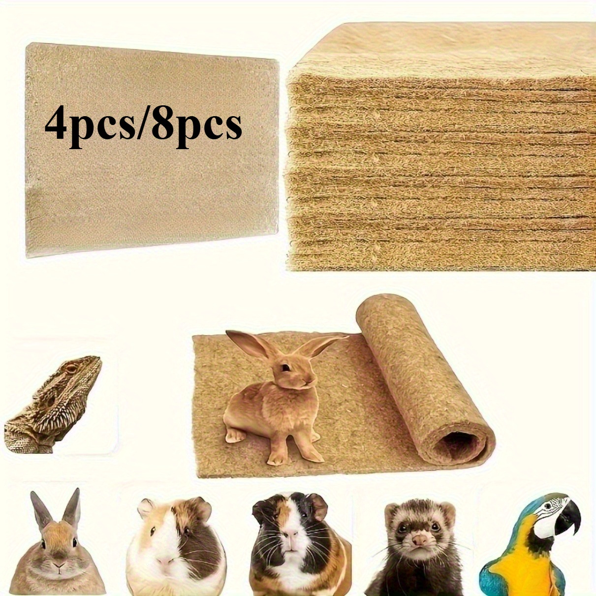 Set 4/8 lanenih upijajućih jastučića za male životinje 25,4×25,4 cm – brzo sušenje, mekani i izdržljivi