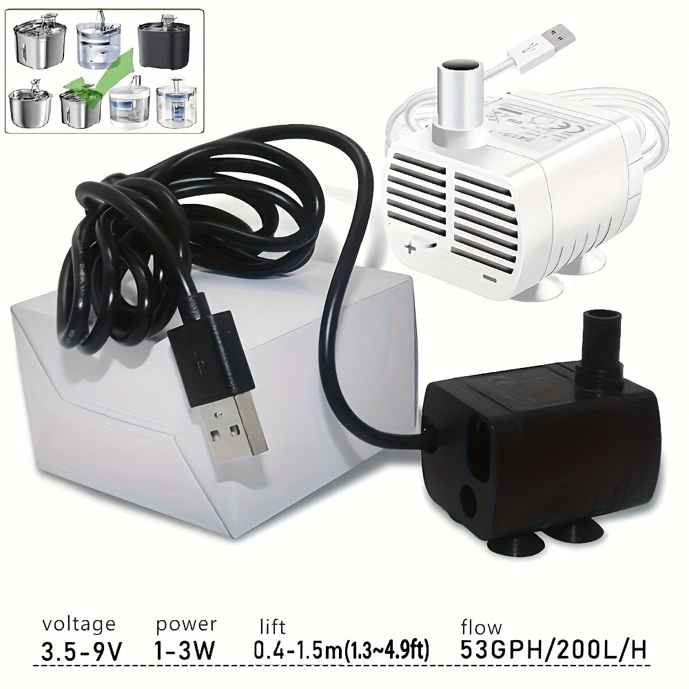 Aquaflow USB mini potopna pumpa 200 L/h (53 GPH) – tihi rad za akvarijume i fontane
