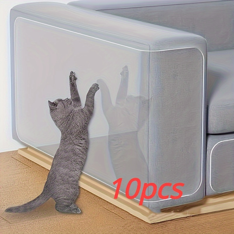 Set 10 traka protiv grebanja za mačke — prozirna dvostrana PVC zaštita za sofe
