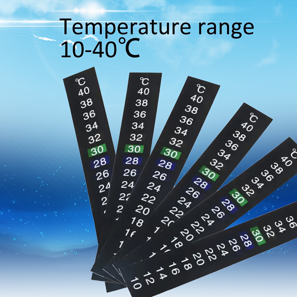 AquaGuard LCD nalepnice za temperaturu akvarijuma 10–40°C – bez baterije