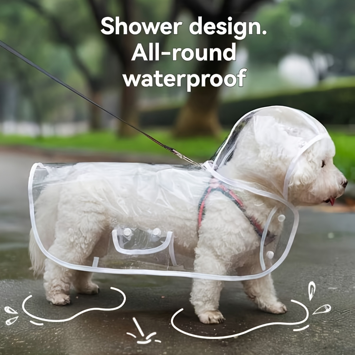 Providna PVC kabanica za pse — vodootporna, na dugmad, za male i srednje rase (Teddy, Bichon)