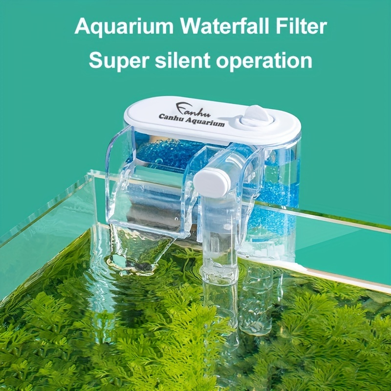 USB tihi akvarijumski filter‑vodopad za male akvarijume — 250 L/h, zidno kačenje, višeslojna filtracija, podesiv protok