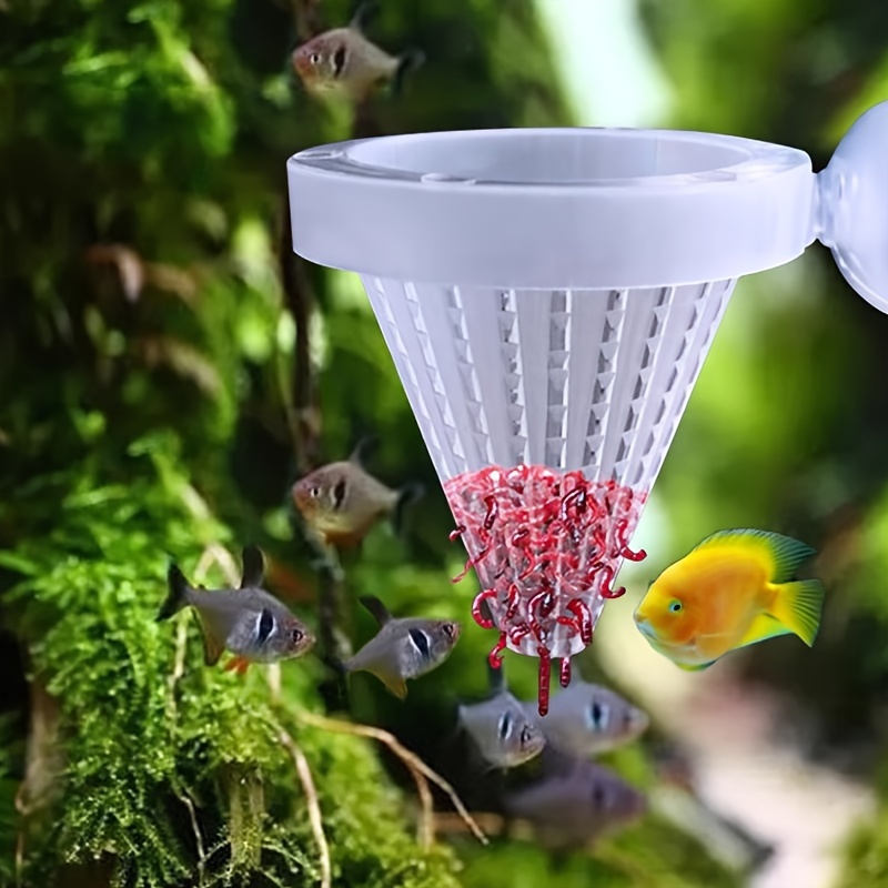 Set od 2 plastična levka za hranjenje riba – levci za tubifeks sa usisnom čašicom, prozirni fi 5 cm
