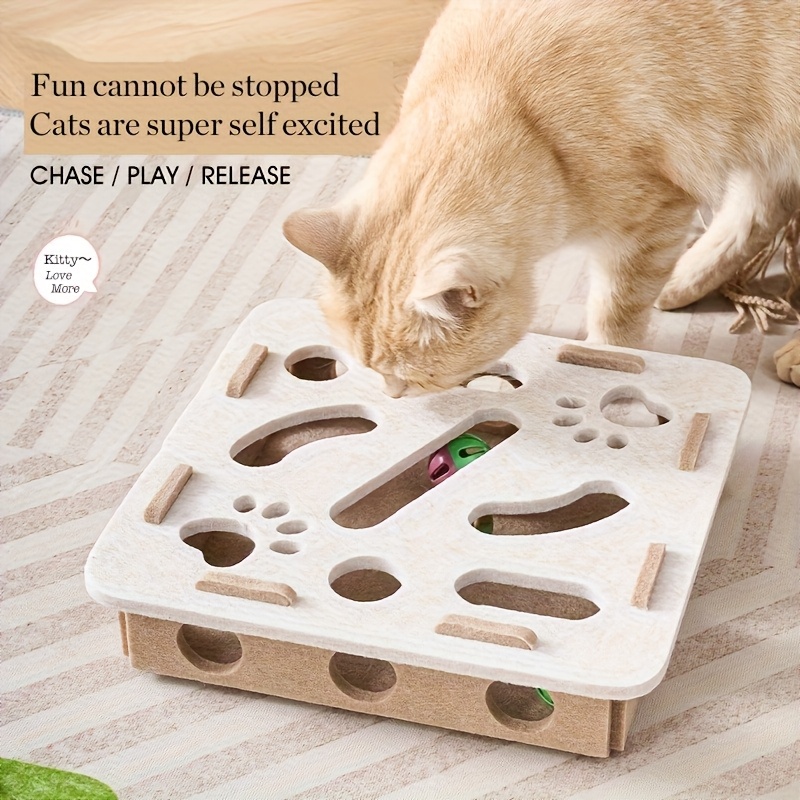 Cat Fun Box interaktivna igračka-kutija za mačke — grebalica i puzzle, 3 loptice